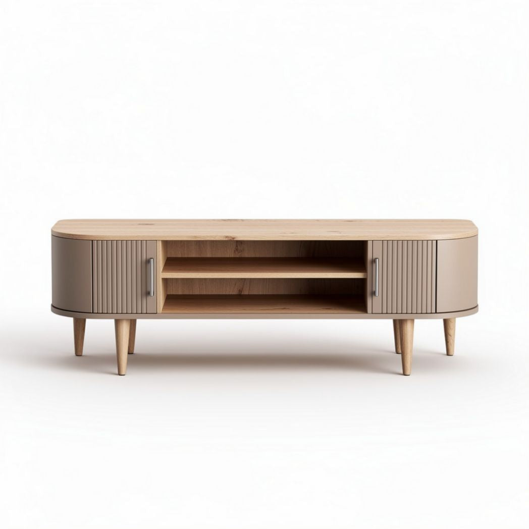 Wooden entertainment console with storage - 120 x 40 x 50cm
