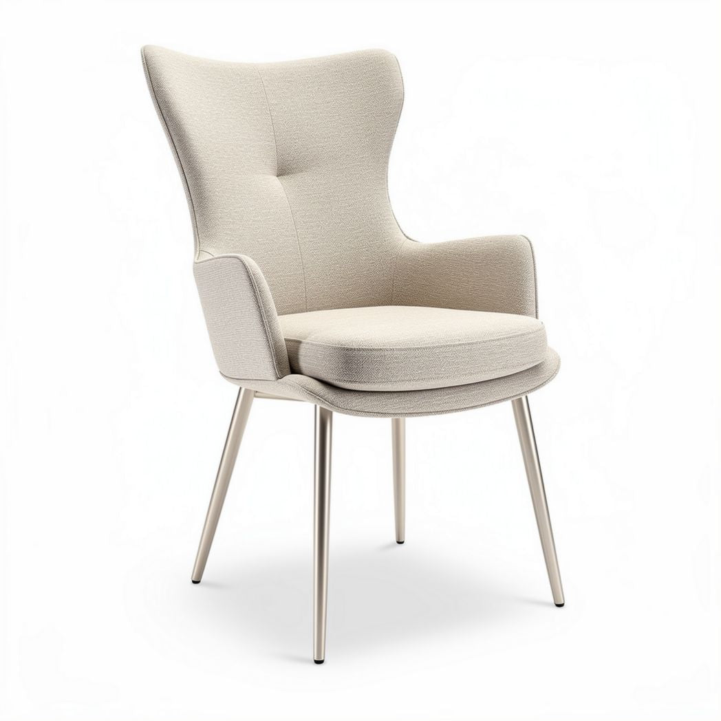 Upholstered dining chair with armrests, fabric, 50 x 50 x 90cm