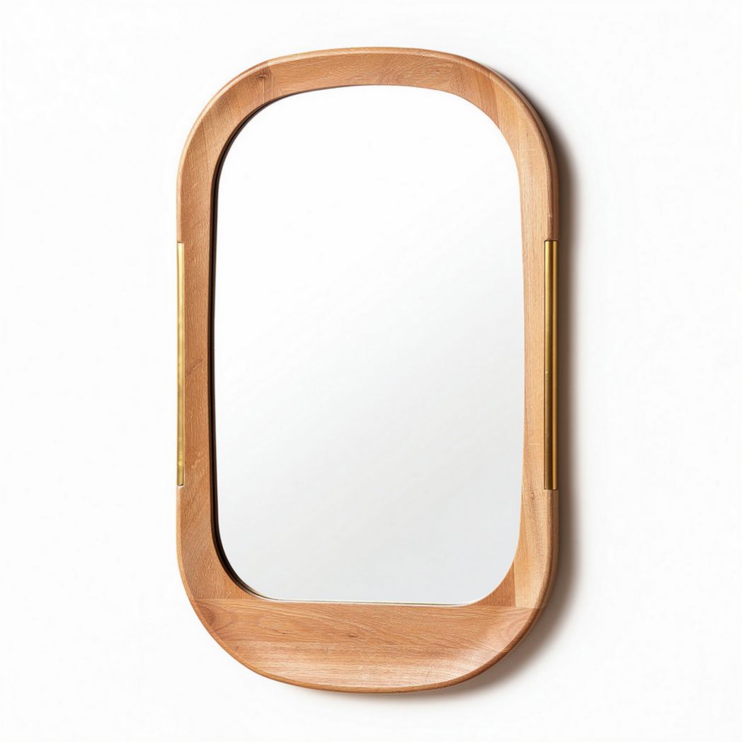 Bamboo framed mirror for wall decoration - 40 x 60 x 5cm