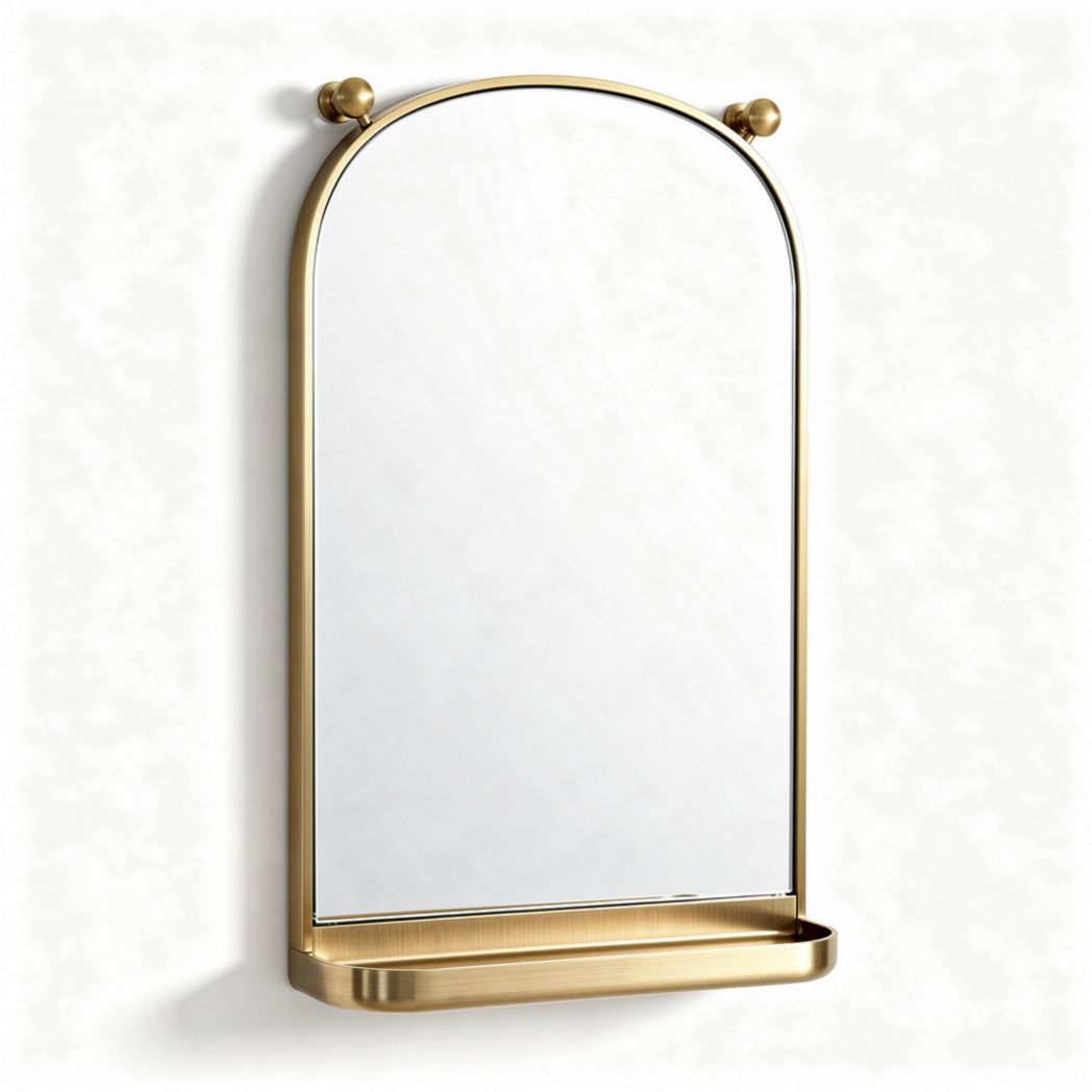 Round wall mirror with black frame - 60 x 60 x 5cm