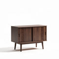 Wooden sideboard with geometric doors for living room - 90 x 45 x 75cm