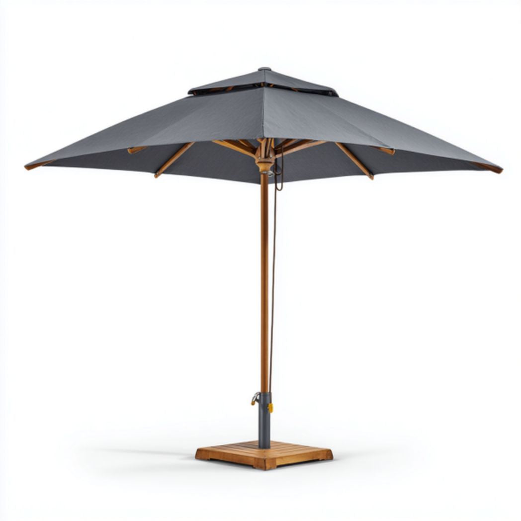Aluminum patio umbrella with concrete base - 250 x 250 x 250cm