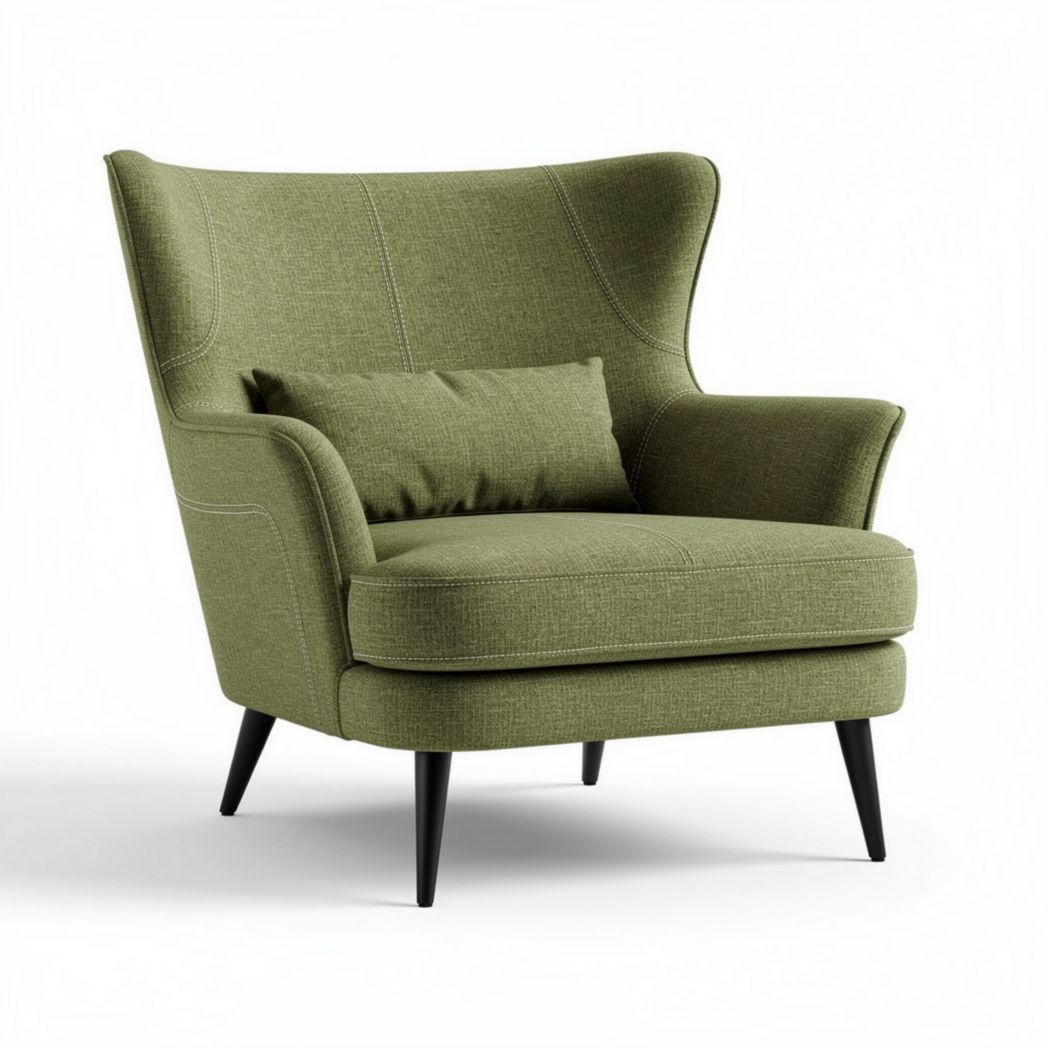 Fabric upholstered accent chair for living room - 80 x 80 x 90cm